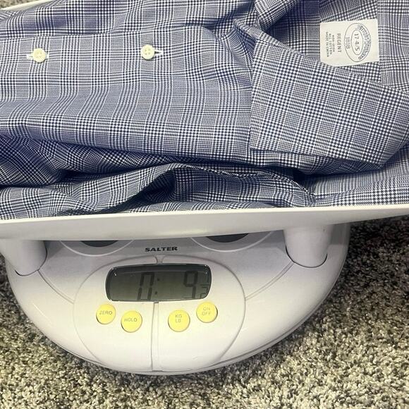 Brooks Brothers Shirt Mens 17-34 Regent Fit Non Iron Cotton Stretch‎ Blue Plaid - Picture 11 of 12